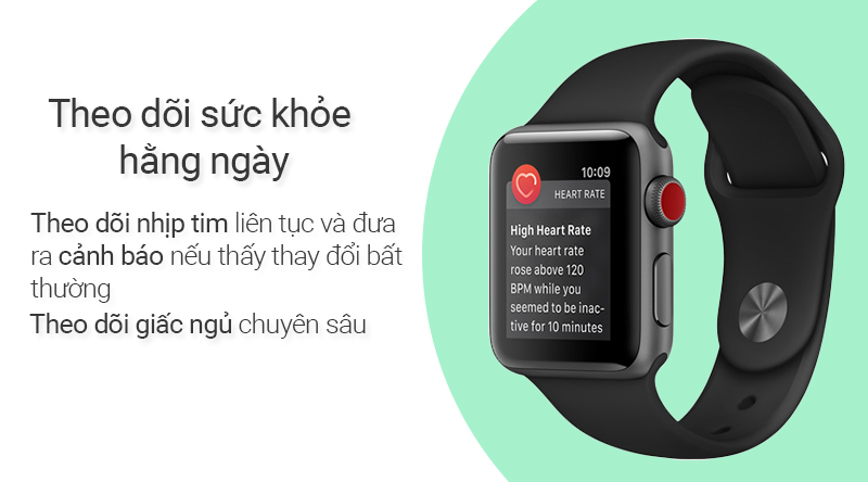 Apple Watch S3 LTE 38mm viền nhôm dây cao su